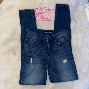 Express distressed high rise legging jeans ripped